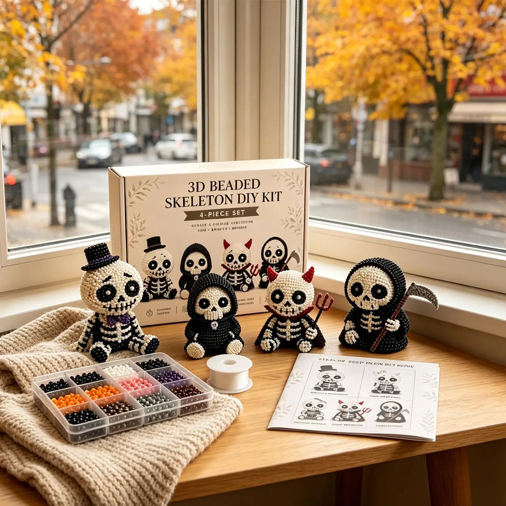 Beaded 3D Skeleton Ornament Halloween Adorable Keepsake Figure Crafts