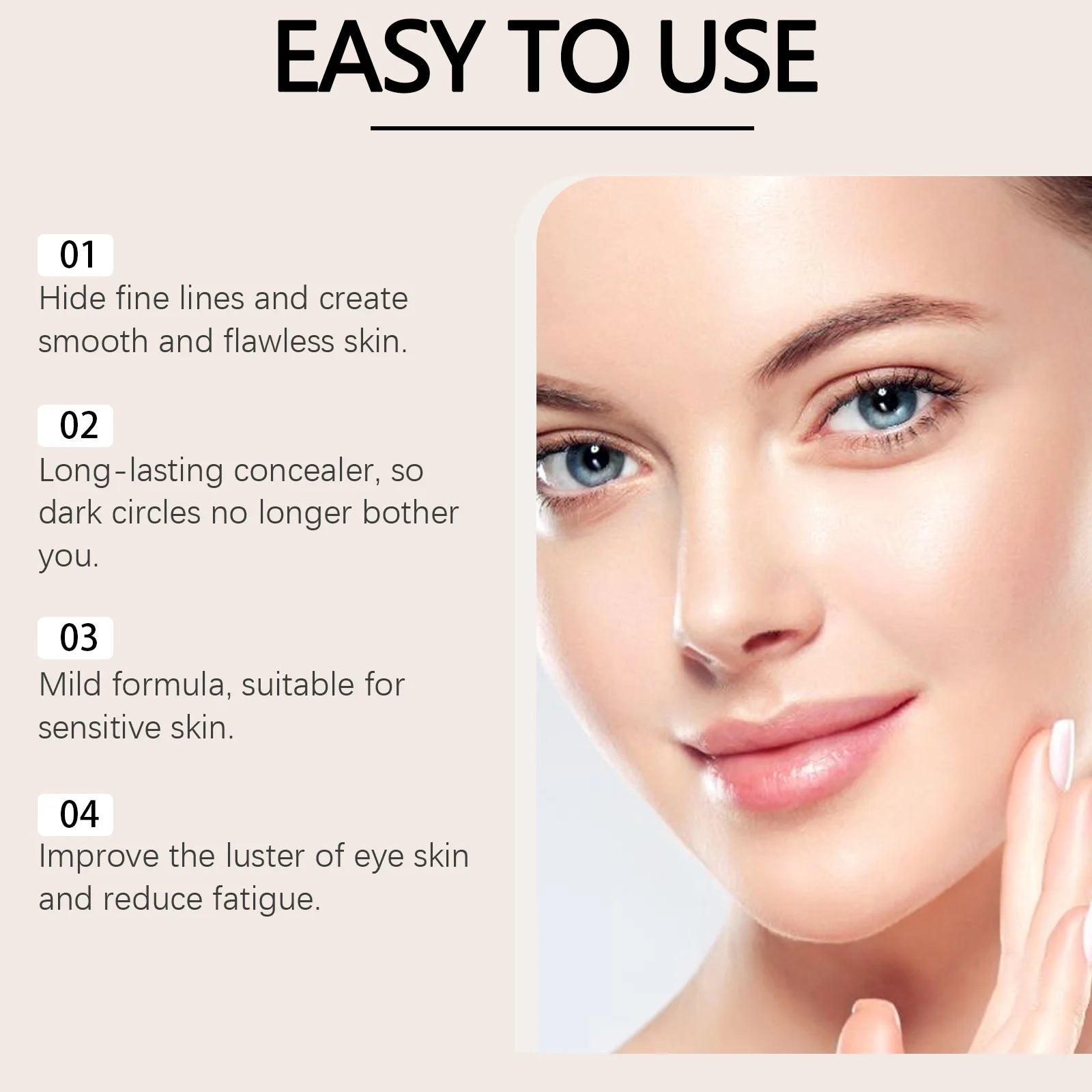 Concealer Lightweight Natural Coverage Of Skin Blemishes Spot Acne Print Cover Dark Circles Long-Lasting Non-Removing Makeup Zpaxo