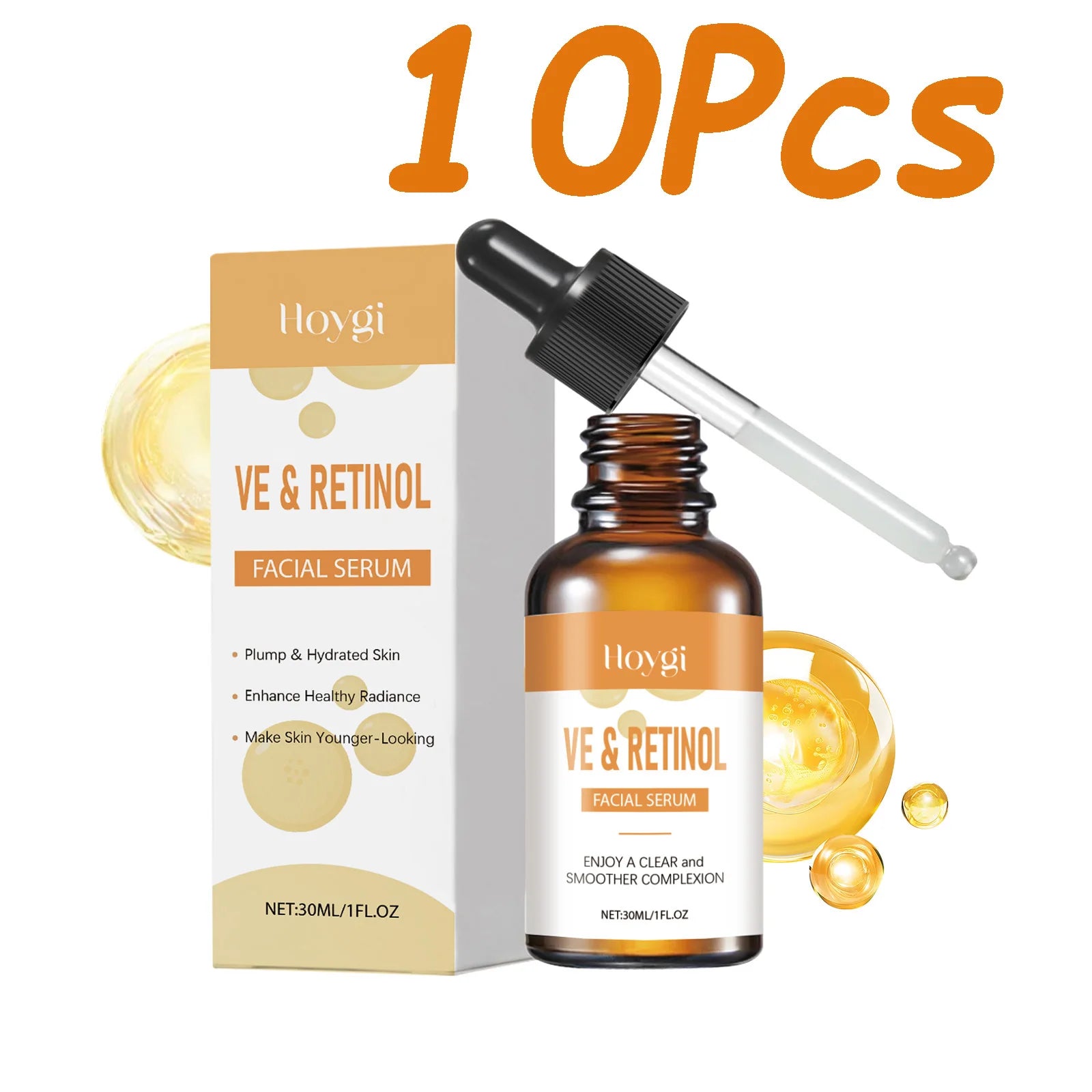 Hoygi Retinol & Vitamin E Face Serum – Anti-Aging Brightening Retinol Face Serum Zpaxo 10 x 30ml Boxed