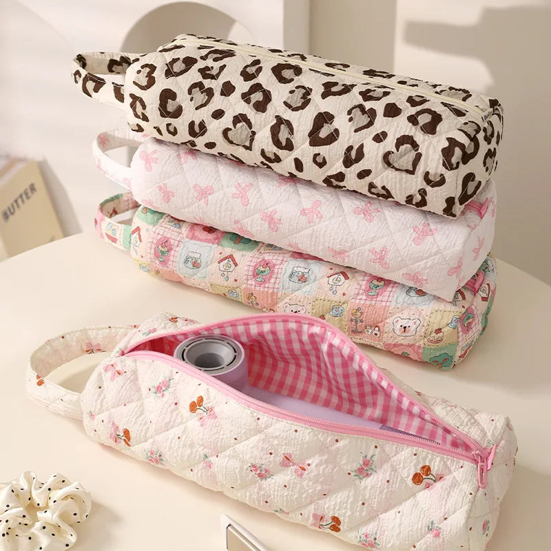 New Travel Hair Dryer Storage Bag with Handle Dustproof Curler Storage Bag Large Capacity Soft Quilting Cotton Hair Organizer Zpaxo