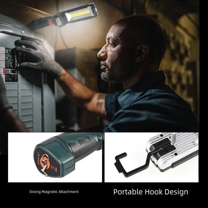 Portable COB LED Work Light – USB Rechargeable Inspection Lamp