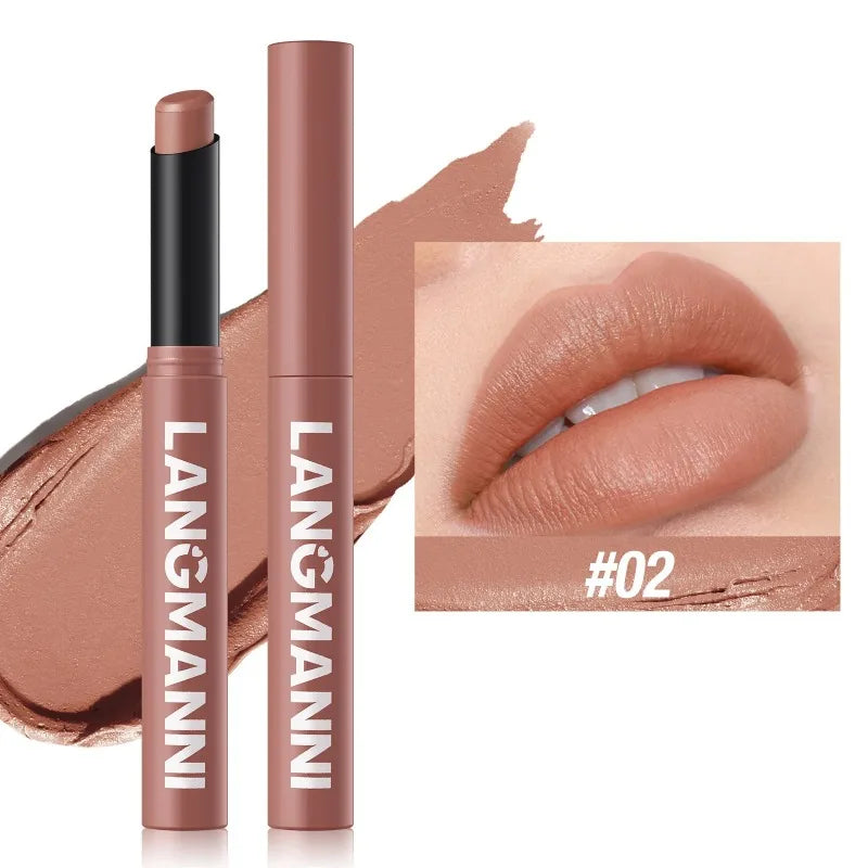 12 Matte Lipstick Pencil Waterproof Long Lasting Non-stick Cup Sexy