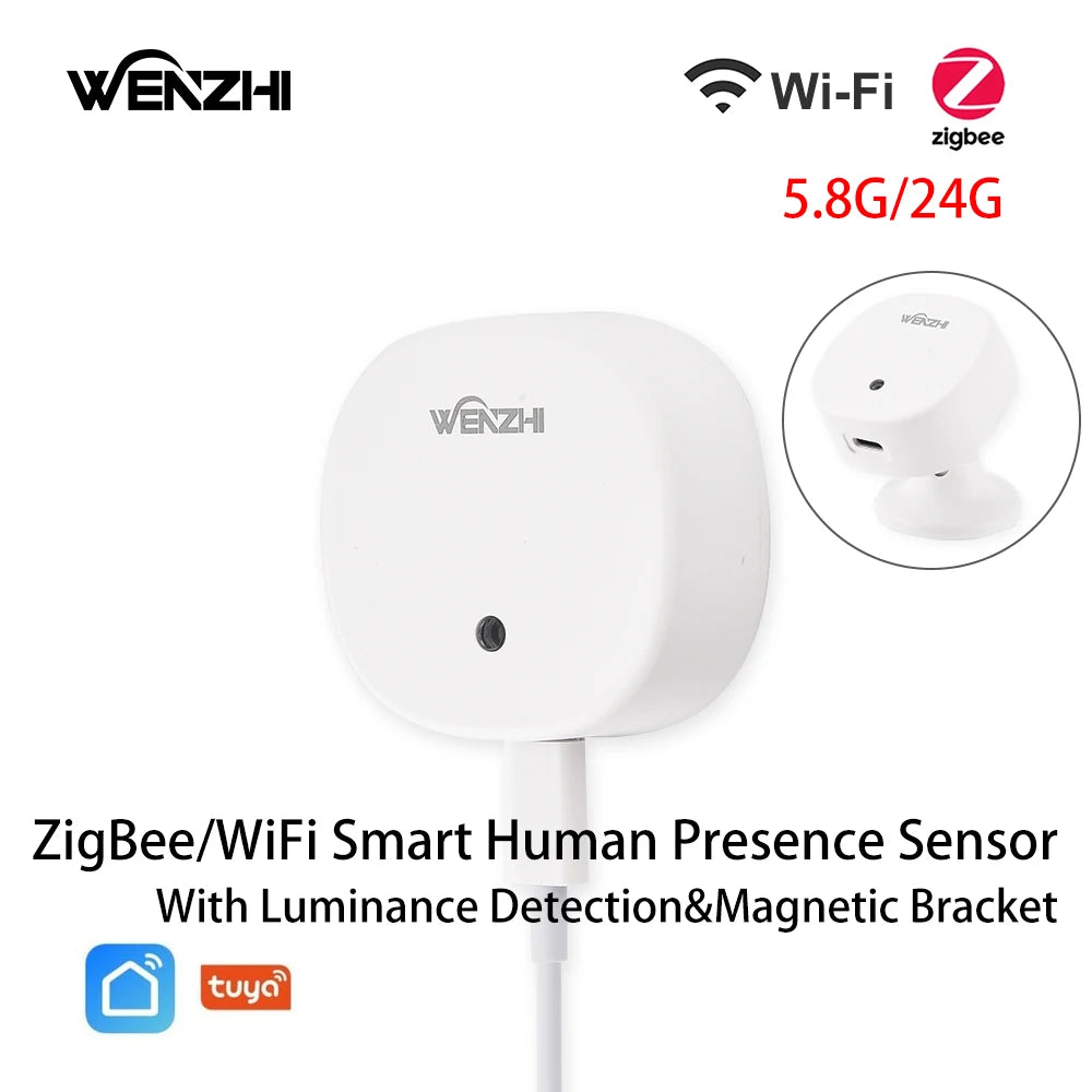 ZigBee/WiFi MmWave Human Presence Sensor Radar Movement Body Motion Detection With illuminance Tuya Smart Life Home Assistant Zpaxo