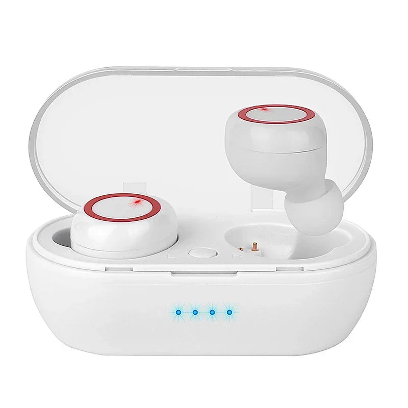 Y50 TWS Bluetooth Earphone 5 0 Wireless Headset Waterproof Deep Bass Zpaxo White-red