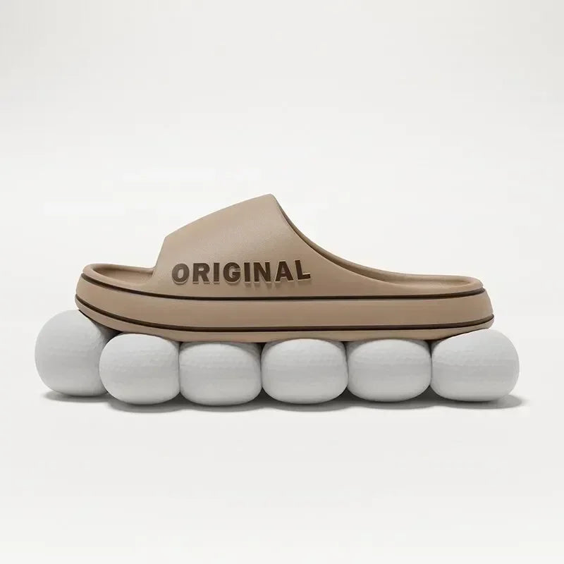Summer Women Man Solid Letter Mens Slippers Shoe Woman Thick Sole