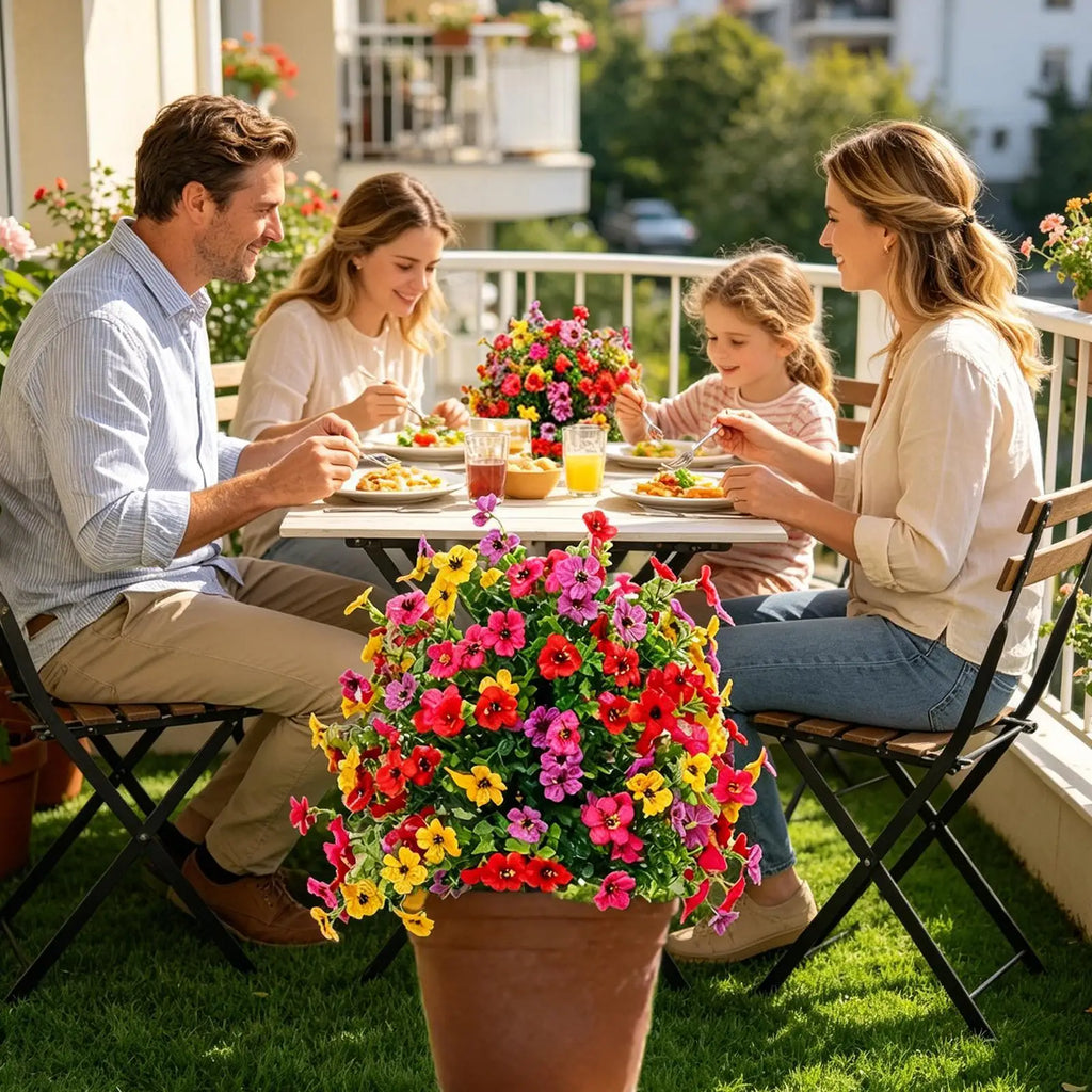Artificial Flowers Outdoors UV Resistant Ground Stakes Realistic Fake