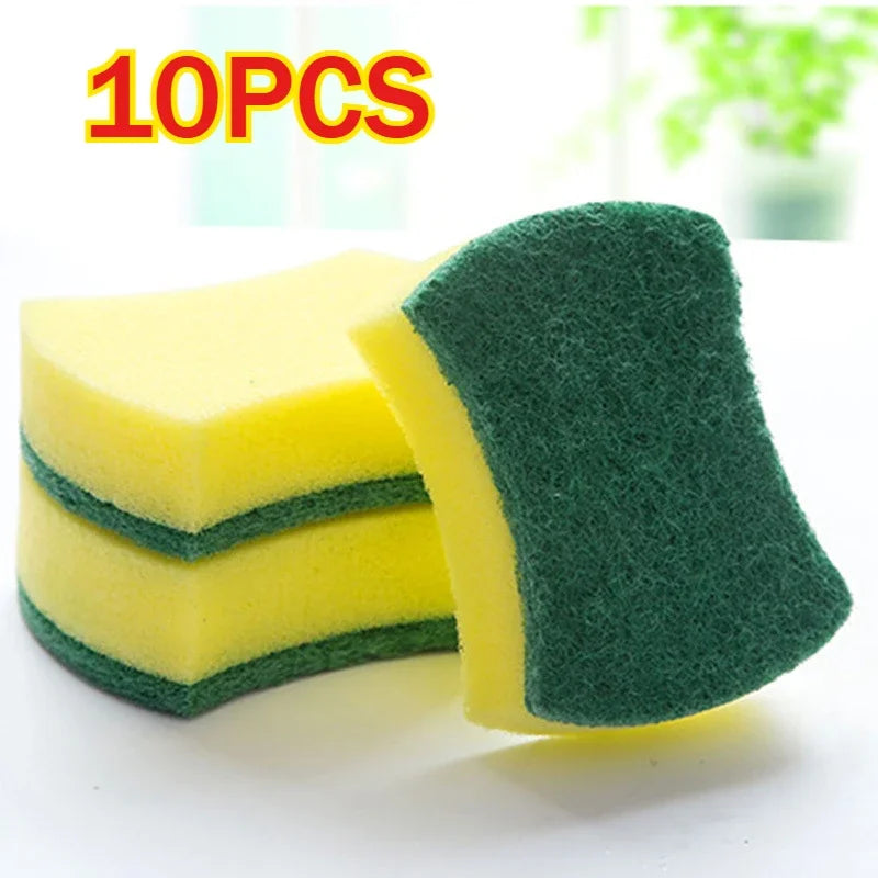 50/1Pcs Kitchen Dishwashing Sponge Soft Absorbent Clean Rub Pot Rust Scouring Pad Removing Kits Household Cleaning Brush Sponge Zpaxo 10PCS-Radian