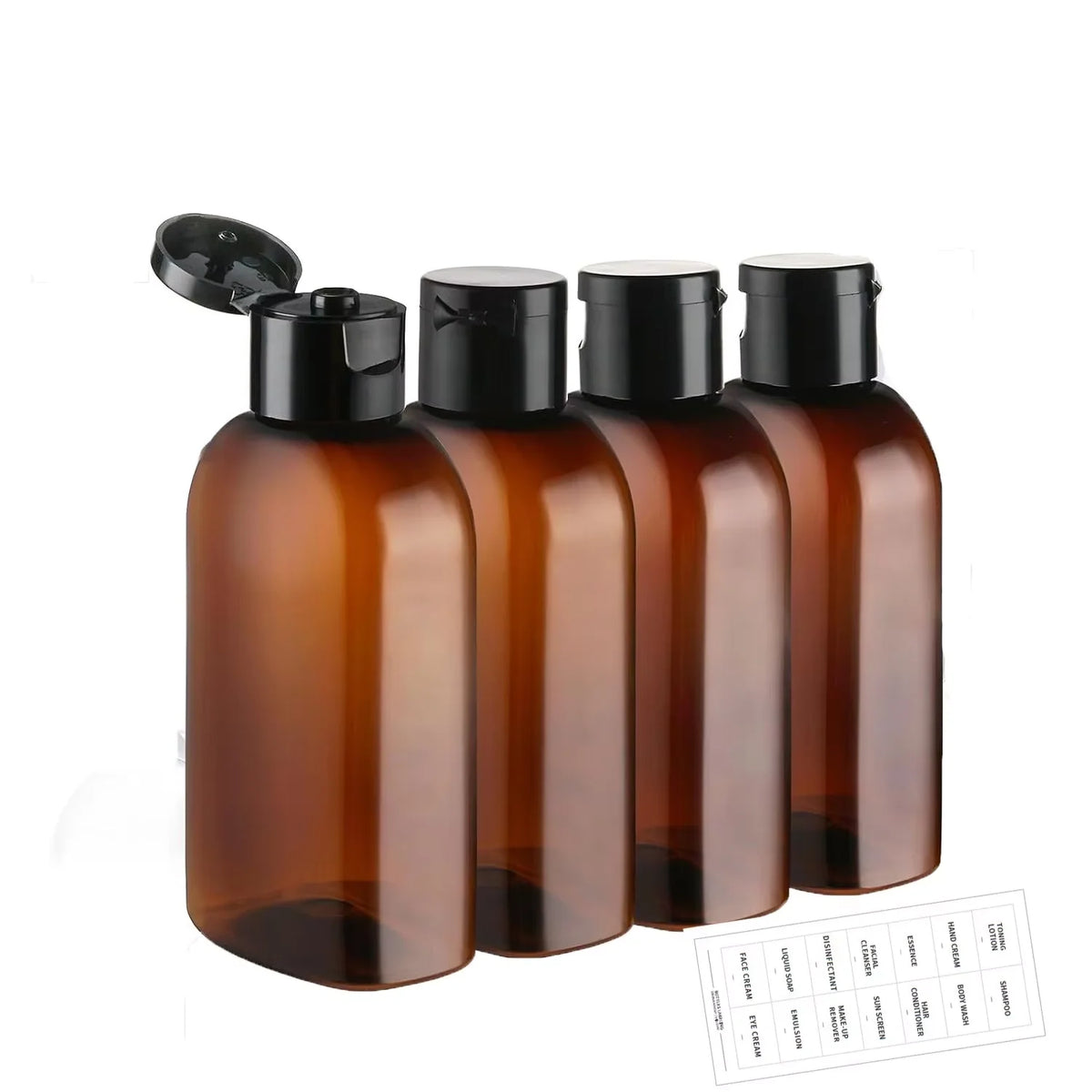 Travel Bottles Label Storage Bag Brown Transparent Plastic Bottle Zpaxo Brown