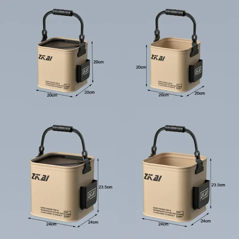 Foldable Fishing Bucket 13L/8L – Waterproof EVA Camping Pail Foldable Fishing Bucket Zpaxo