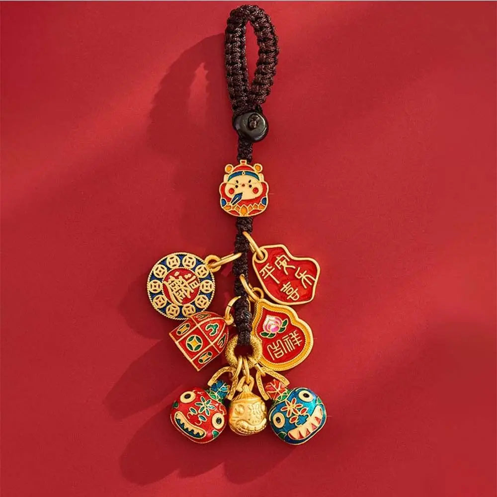 Small Pendant Car Keys Charms Car Key Charms Hand-woven Plutus Lucky Keychain Short Lanyard Chinese Style Key Chain Strap Men Zpaxo
