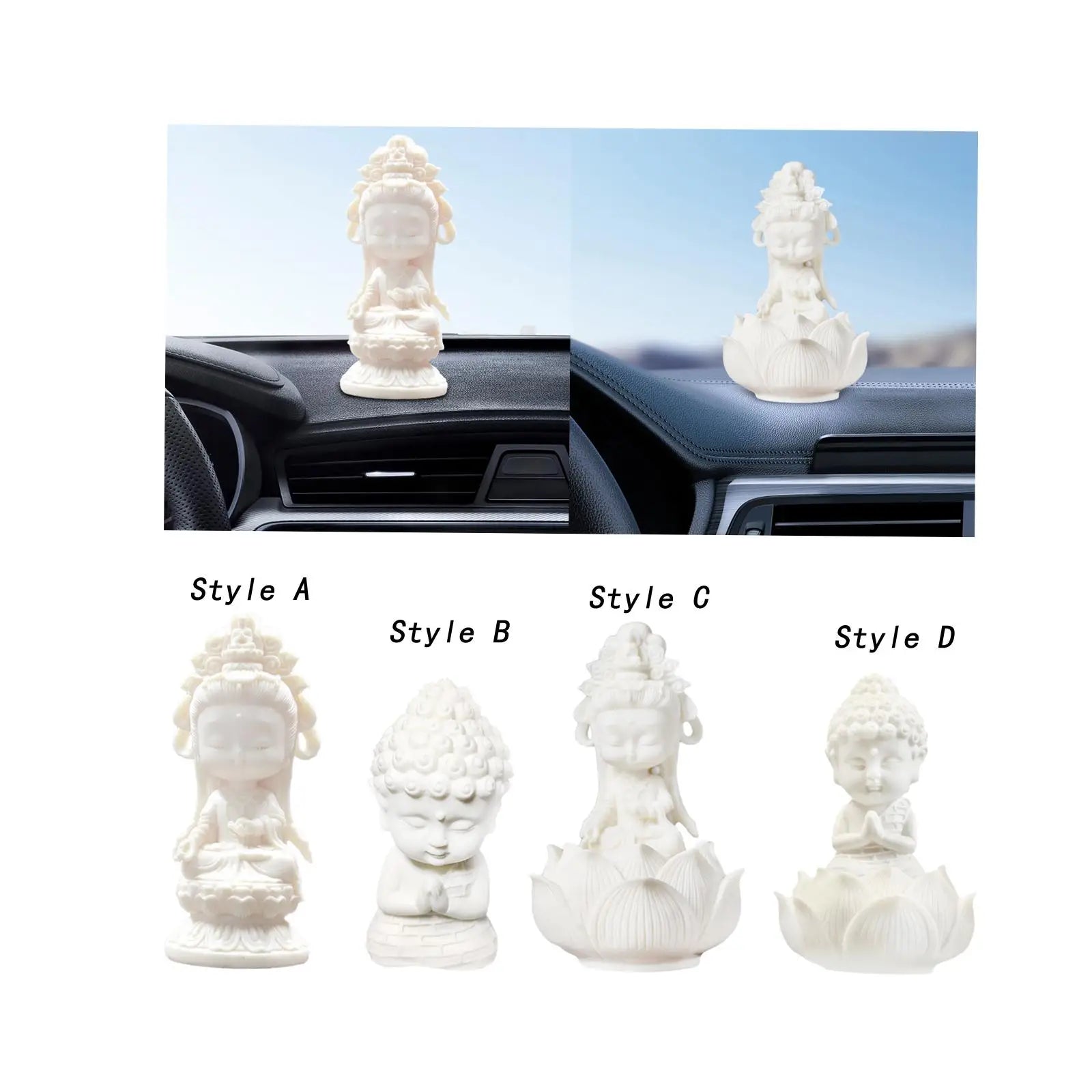 Meditating Buddhist Figure Statue – Car Dashboard & Home Decor Decorative Figurine Zpaxo