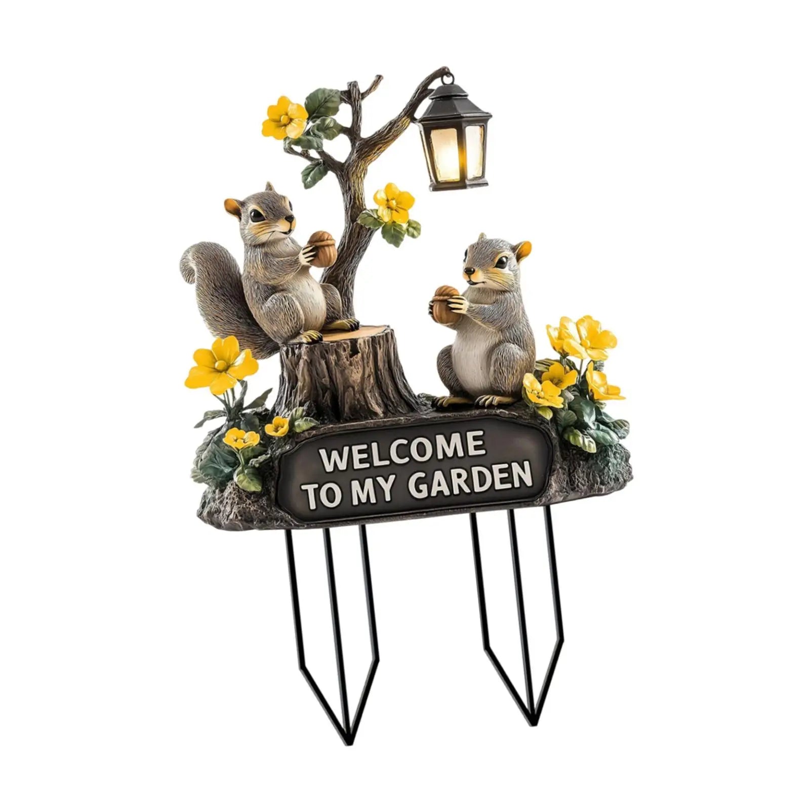 Cute Squirrel Decorative Garden Stake Acrylic Ornament Backyard Patio Zpaxo Multi