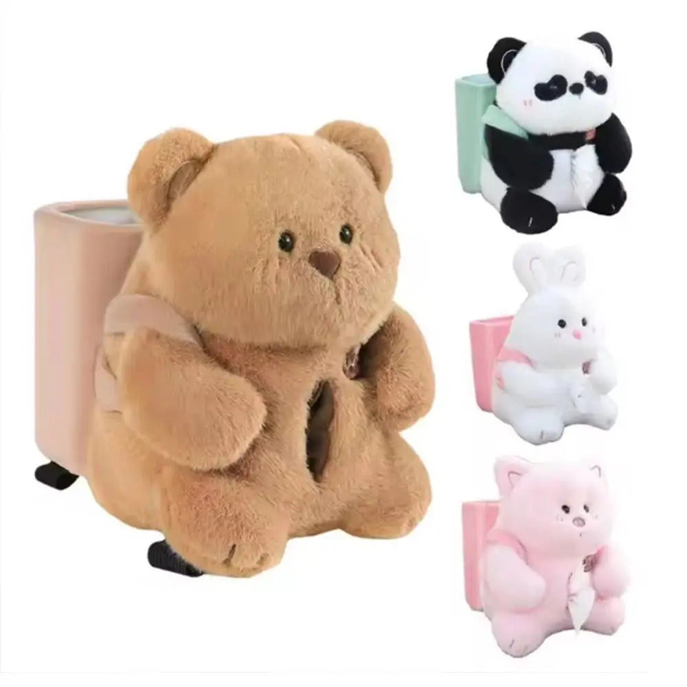 Eye-covering Bear 2-in-1 Car Tissue Box Removable Space Saving Cute Zpaxo