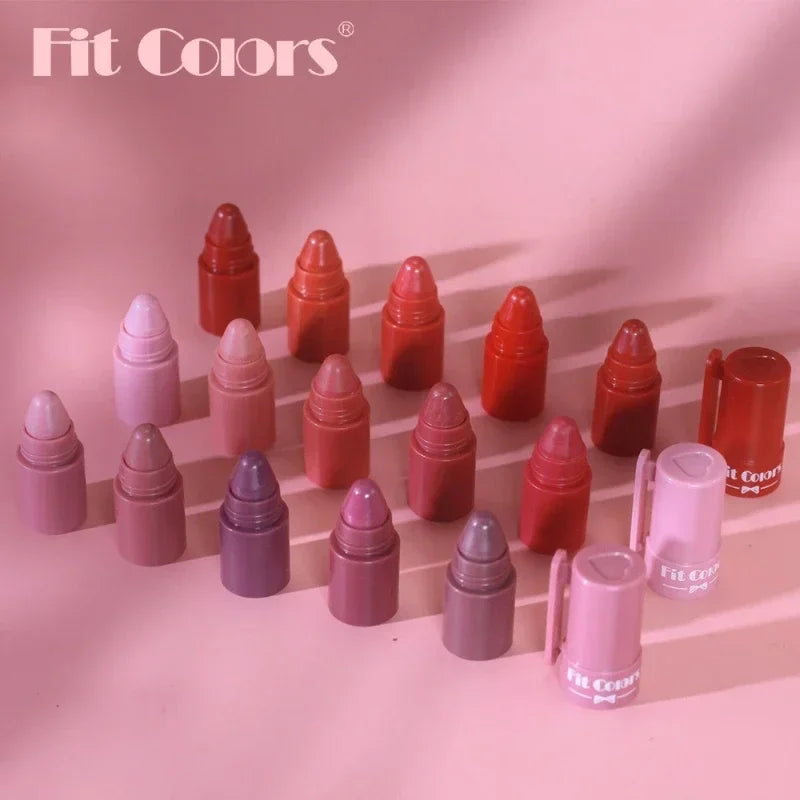 1 Matte Velvet Lipstick Crayon Combo Pink Red Lip Tint Sexy