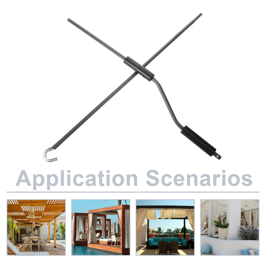 Manual Awning Crank Handle Outdoor Patio Garden Sunshade Canopy Crank Metal Plastic Weatherproof Replacement Part for Porch Zpaxo