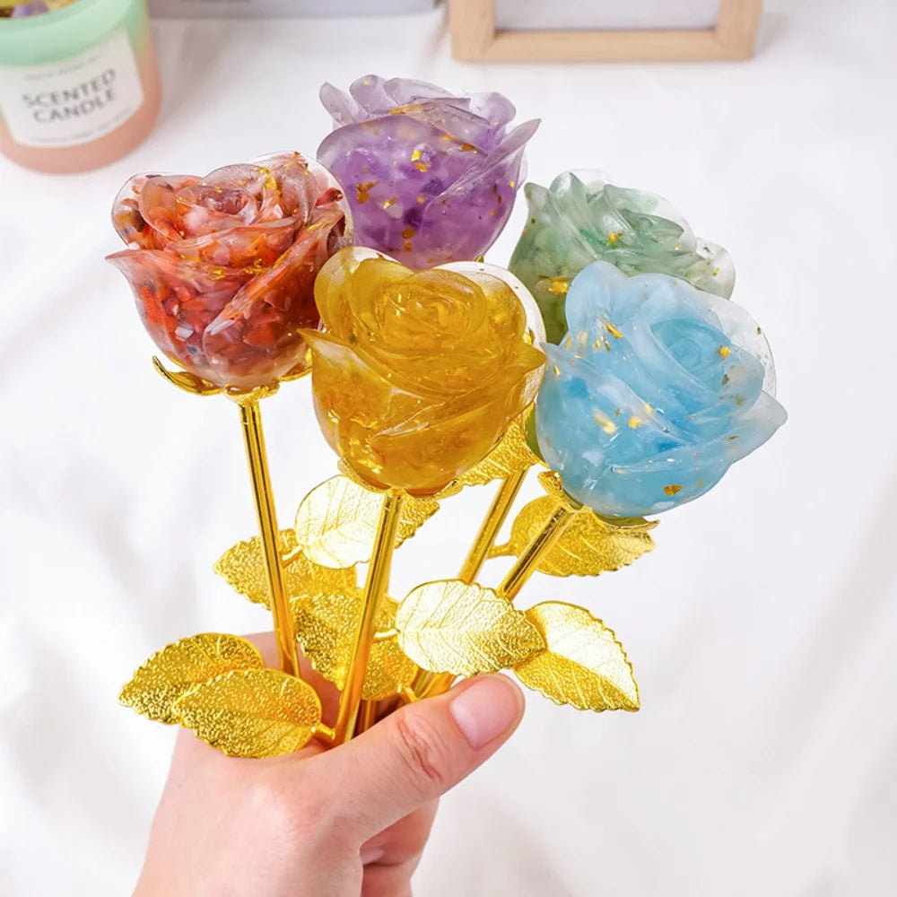 Crystal Rose Flower Figurine – Elegant Ornament & Gift