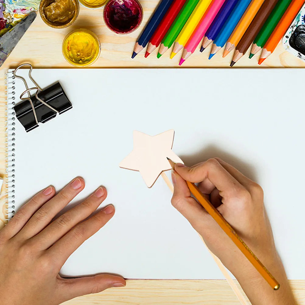 6Pcs Fairy Wands DIY Craft Sticks Blank Painting Kids Creative Activities Fairy Party Decoration Fun Gifts Wands for Girls