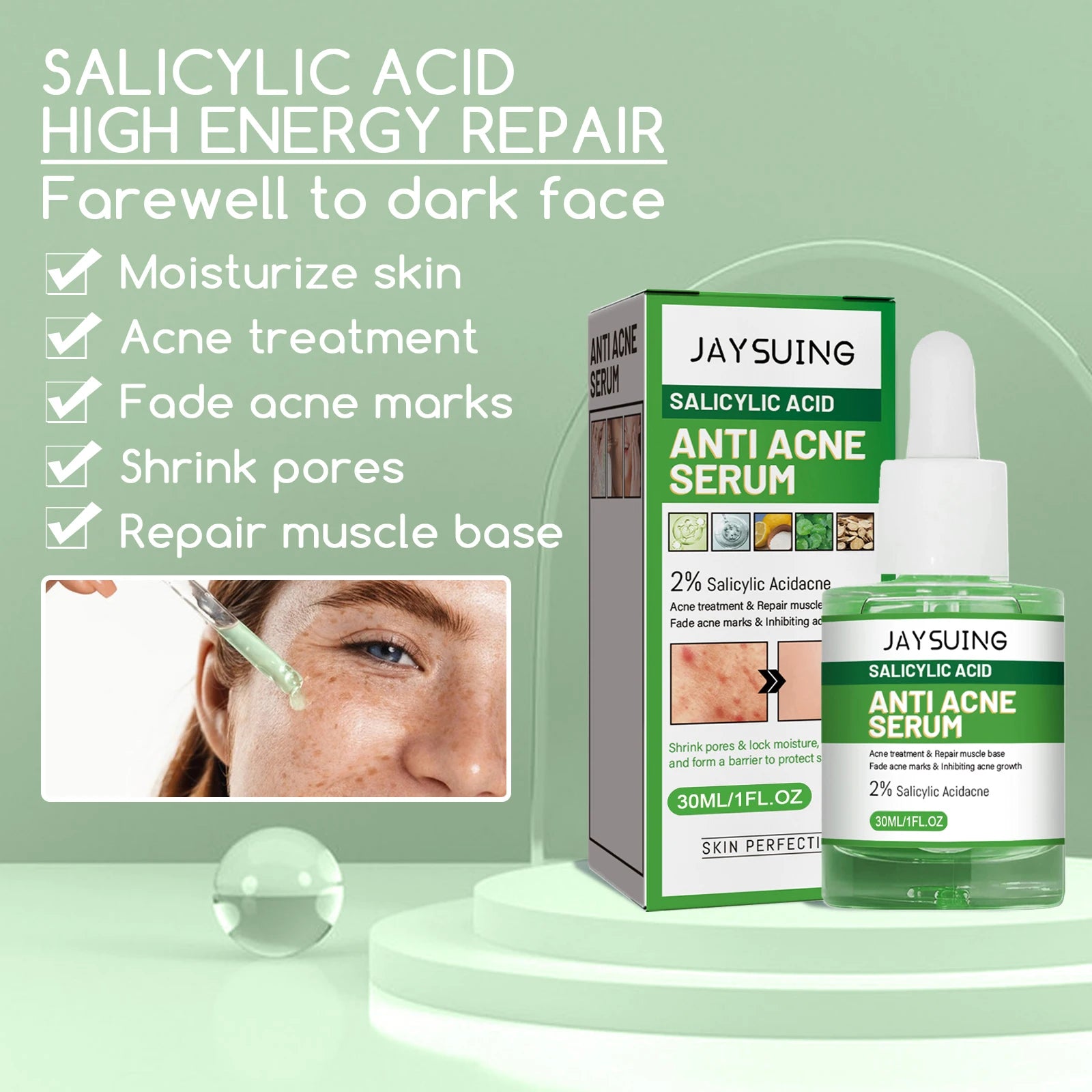 Salicylic Acid Face Serum – Acne, Pores & Oil Control 30ml Anti-Acne Face Serum Zpaxo