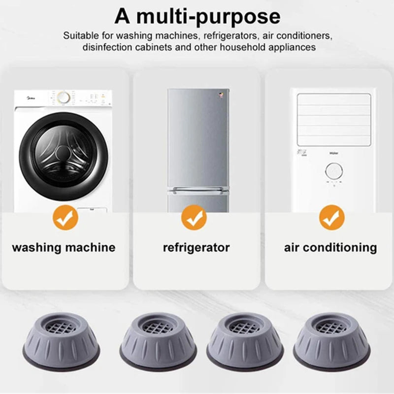4Pcs Anti Vibration Feet Pads Waterproof Legs Slipstop Silent Skid Raiser Mat Washing Machine Support Dampers Stand Furniture Zpaxo