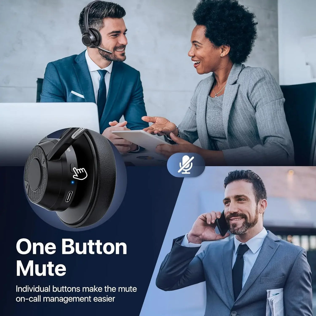 Bluetooth Headset Wireless V5 4 Headphones Microphone Noise Canceling
