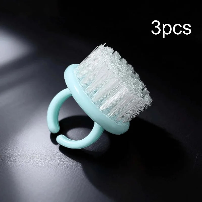 1- Plastic Nail Brushes Colorful Hand Scrubbing Cleaning Brush Dust Zpaxo light blue 3pcs