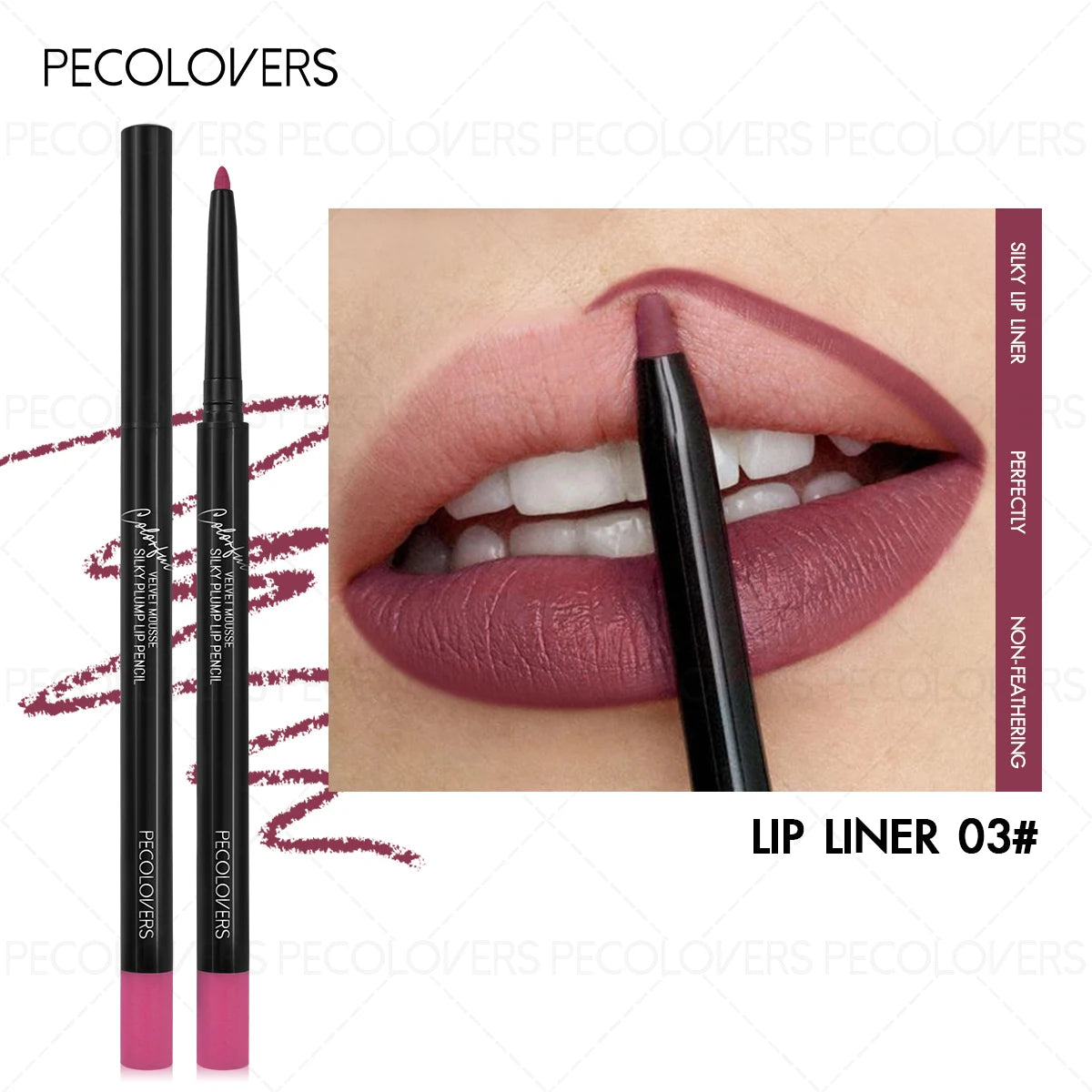 1PC Waterproof Matte Lip Liner & Gloss-like Effect Pencil Long-Lasting Non-Staining Moisturizing Lip Makeup Zpaxo 03
