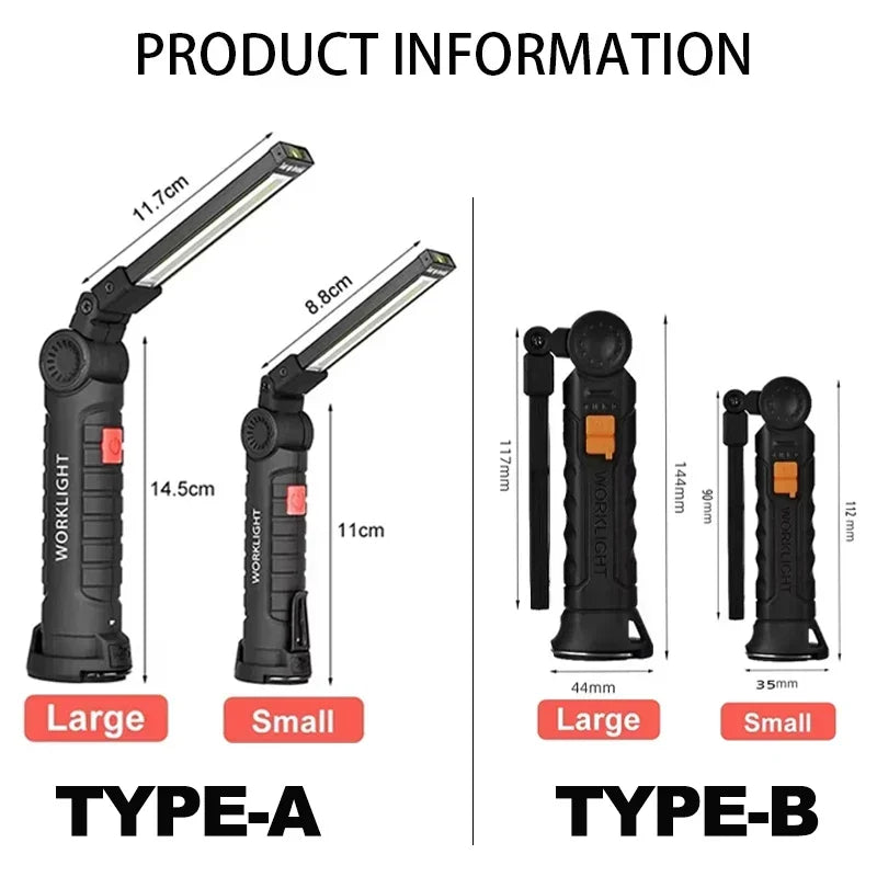 COB LED Rechargeable Work Light – Magnetic Camping Lantern LED Work Lantern Zpaxo
