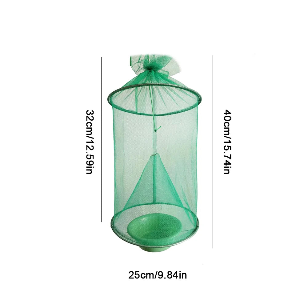 Hanging Flies Net Traps Reusable Folding Flies Flytrap Cages Practical Traps Control Tool for Courtyard Garden Zpaxo