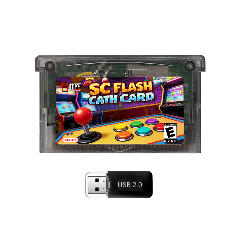New 5000 in 1 SCFW V2.0 Mini SC Flash Card with 8G TF Card & Adapter for GBA GBC GB NES NDS Game Card Game Console Accessories Zpaxo Black No 8G