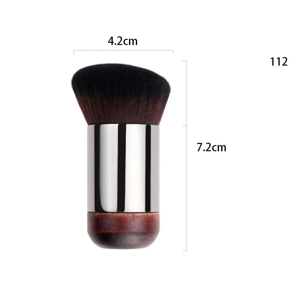 Round Head Buffing Foundation Brush Bag Wood Handle Makeup Brus Zpaxo