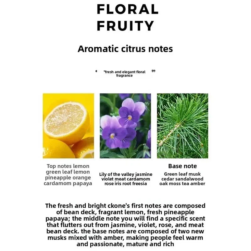 100ml Citrus Aromatic Unisex Fragrance Mist Fresh Fruity Woody Scent Vibrant Refreshing Body Spray Daily Perfume Daily Use Zpaxo