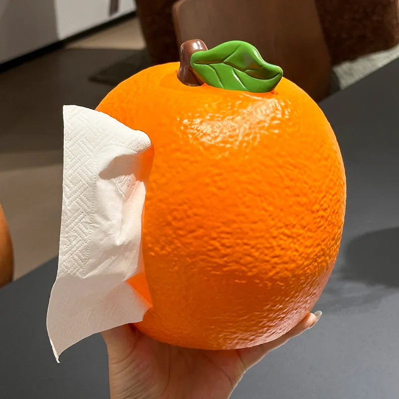 New Orange Tissue Box, Household Living Room Tissue Dispenser, Tabletop Decorative Ornament, Cartoon Napkin Tissue Storage Box Zpaxo