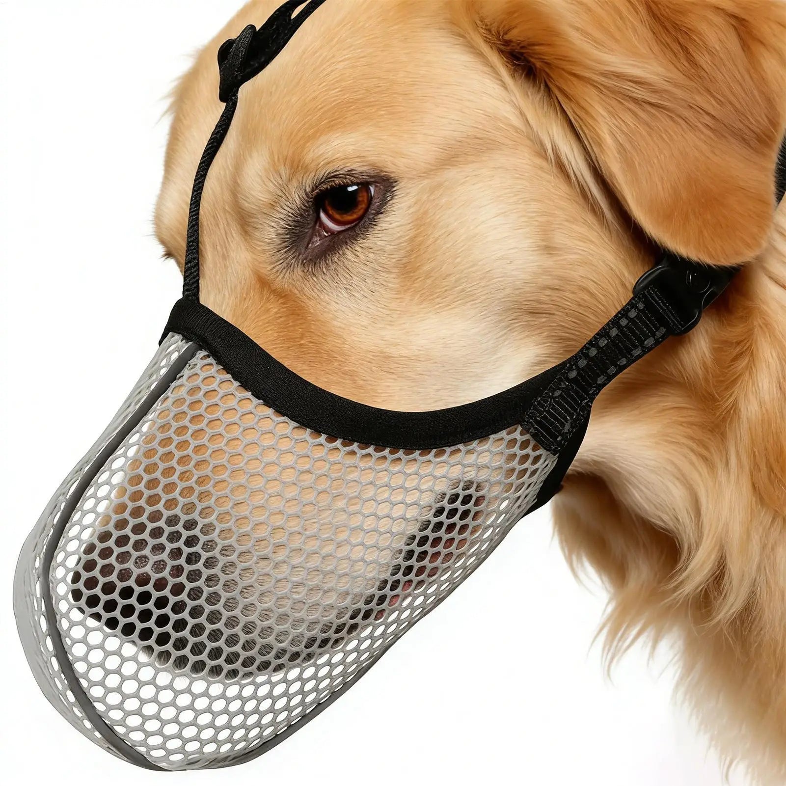 1PC Dog Muzzle Mesh Large Dog Breathable Grid Prevent Random Eating Stop Barking Golden Retriever Dog Mouth Cage Pet Mask Zpaxo