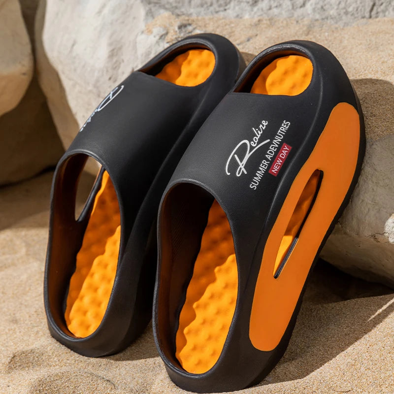 Summer Men's Massage Slippers Indoor Outdoor Sandals Beach Men Casual