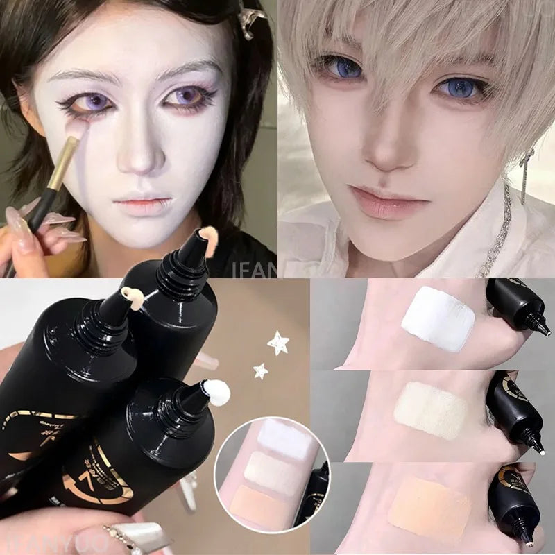 White Liquid Foundation Waterproof Full Coverage Cosplay Concealer