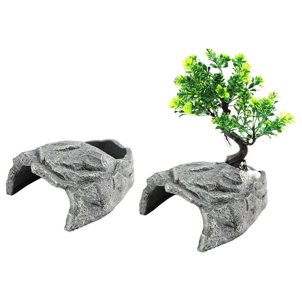 Resin Reptile Cave Hideout Habitat Decor Rock Shelter House Lizard