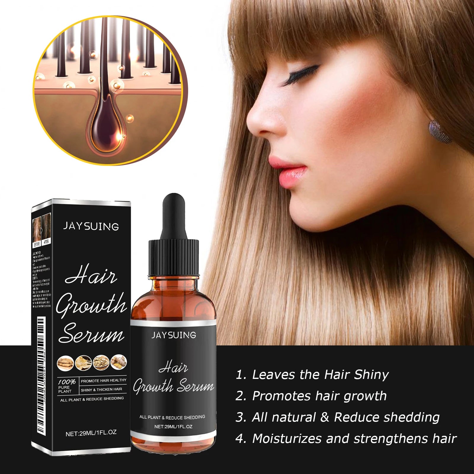 Hair Loss-Reducing Hair Essence, Gentle Nourishment for Scalp, Massage Care for Smooth and Moisturized Hair, Nourishing Hair Oil Zpaxo