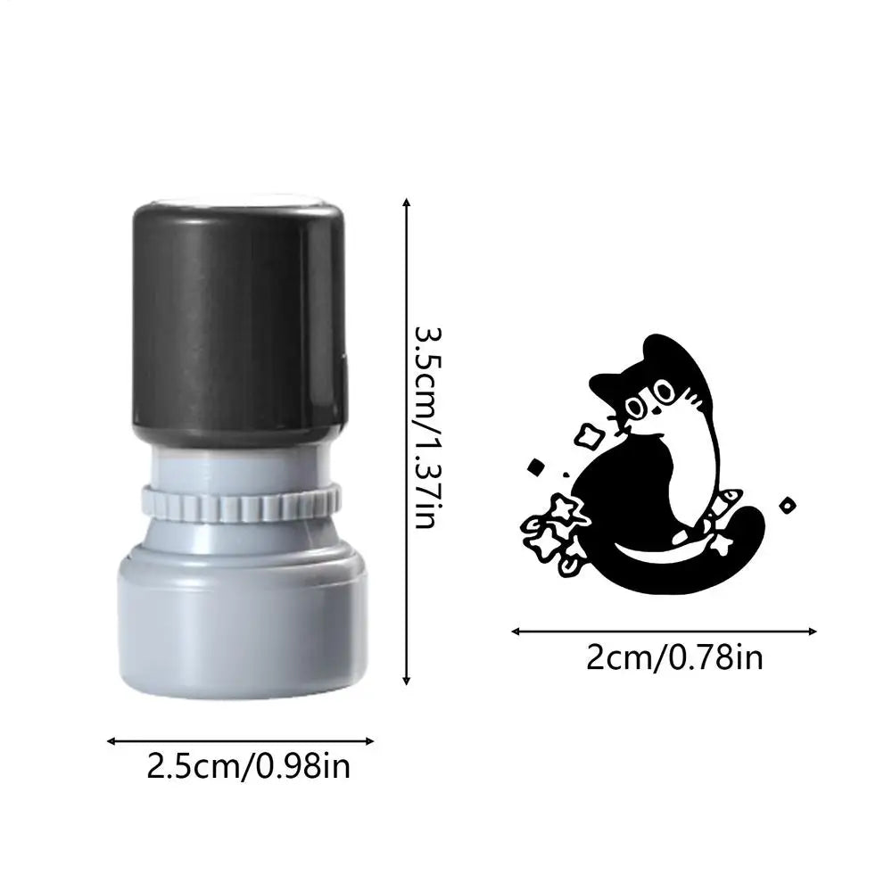 Cat Stamp Black Inkpad Shape Print Cute Craft Supplies Mini Journal Zpaxo E