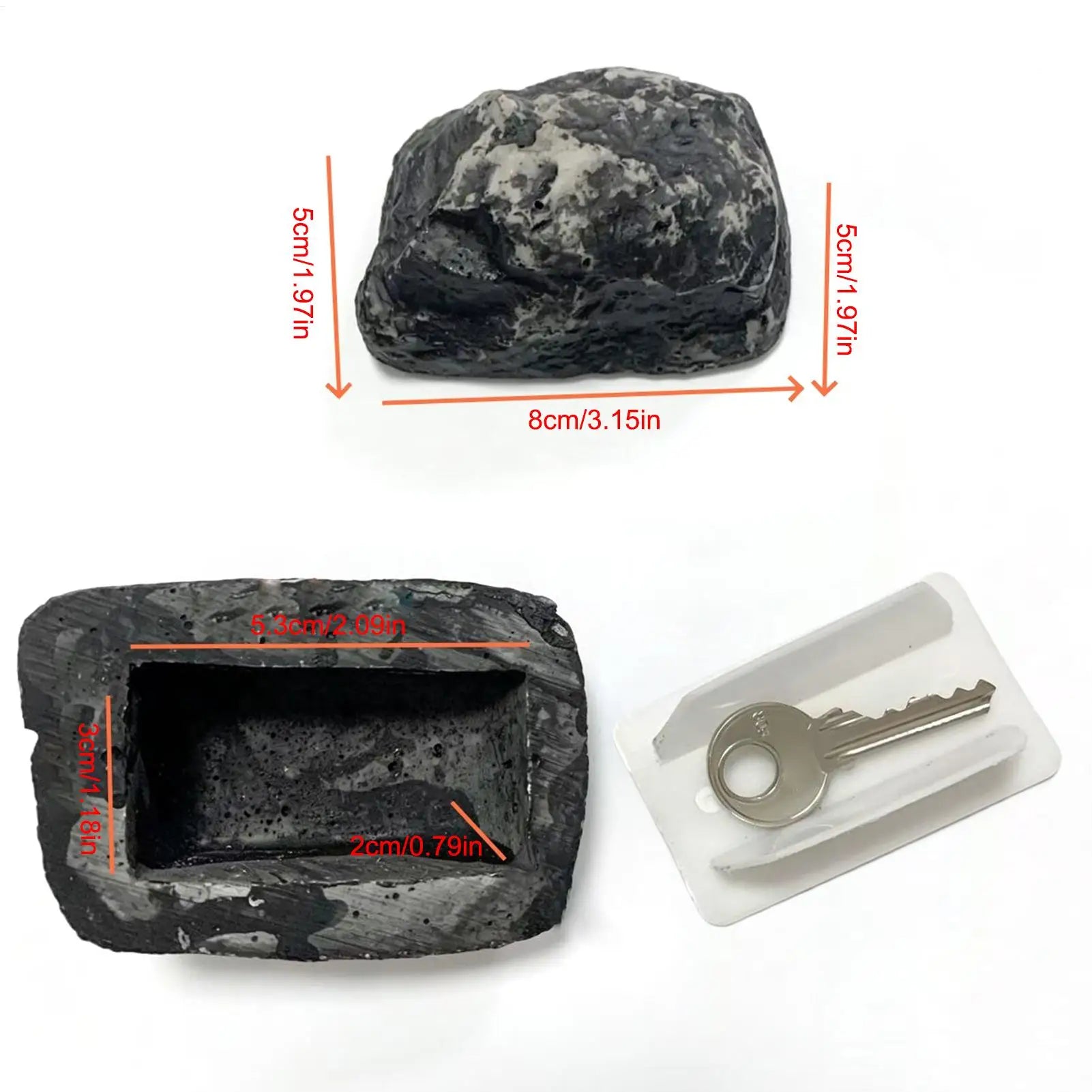 Key Rock Secret Storage Box Waterproof Faux Hide Holder Outdoor
