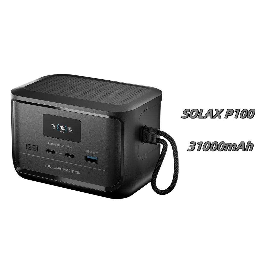 ALLPOWERS SOLAX P100 Portable Power Bank 128W 99Wh LiFePO4 Battery Zpaxo