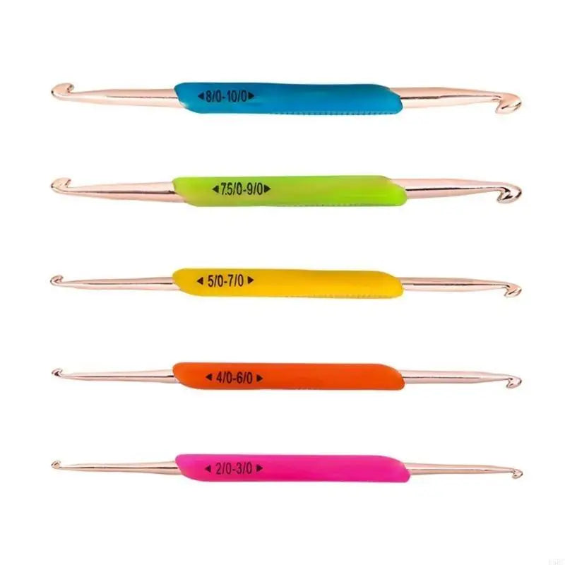 5 Pcs Crochet Hook Knitting Needle Set Crochet Needle with Soft Handle Zpaxo