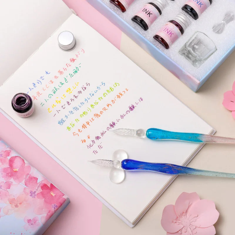 Sakura Glass Dip Pen Set – Gradient Color Gift Box