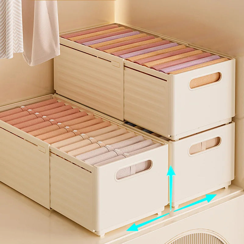 Adjustable Clothes Storage Box Closet Organizer Categorized Clothing Organizer Kitchen Cabinet Storage Bin Home Organizer Zpaxo