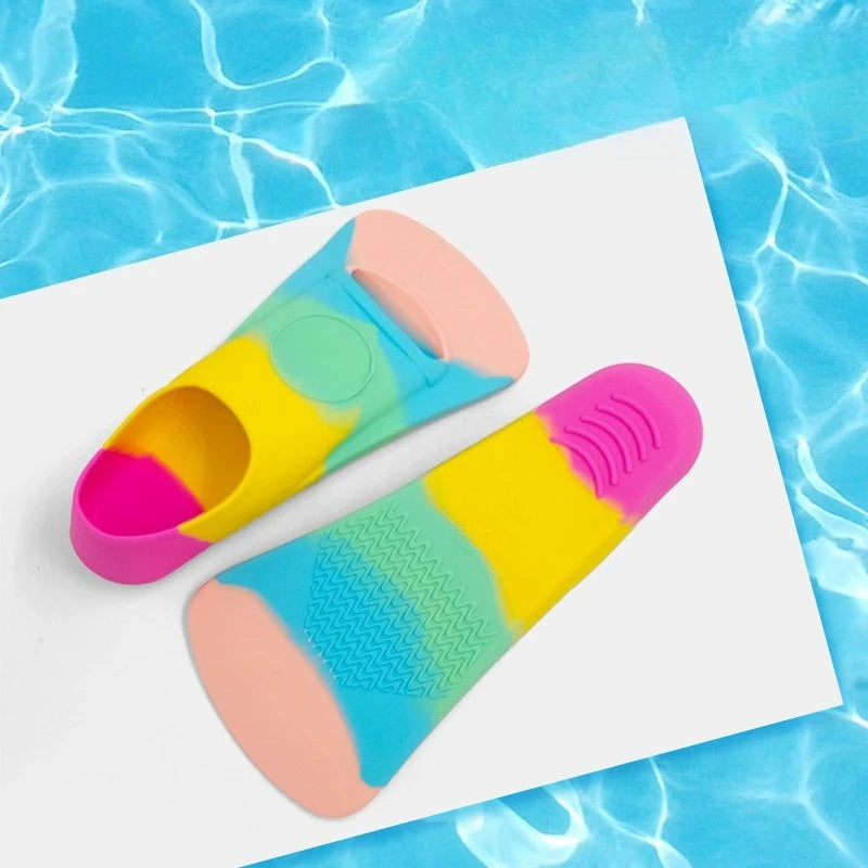 Swimming Fins Men's and Women's Freestyle Frog Silicone Short Fins Adult and Children's Professional Diving Training Frog Shoes Zpaxo