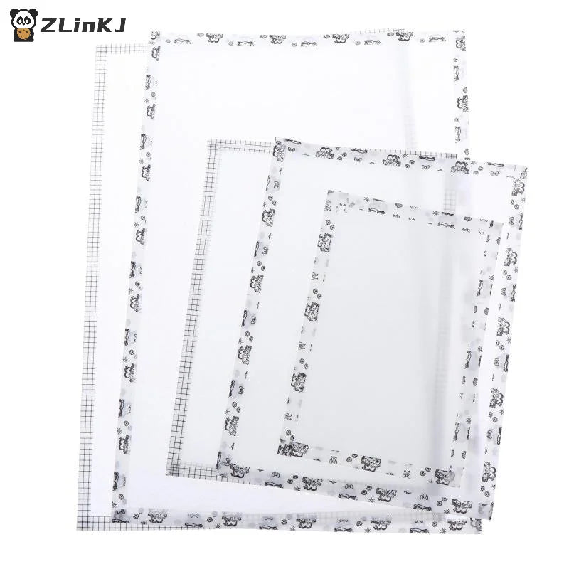 ▶5Pcs Handmade Perler Beads Baking Cloth Edge-stitched Transparent Iron-on Mat Heat-resistant Paper DIY Accessories Perler Beads Zpaxo