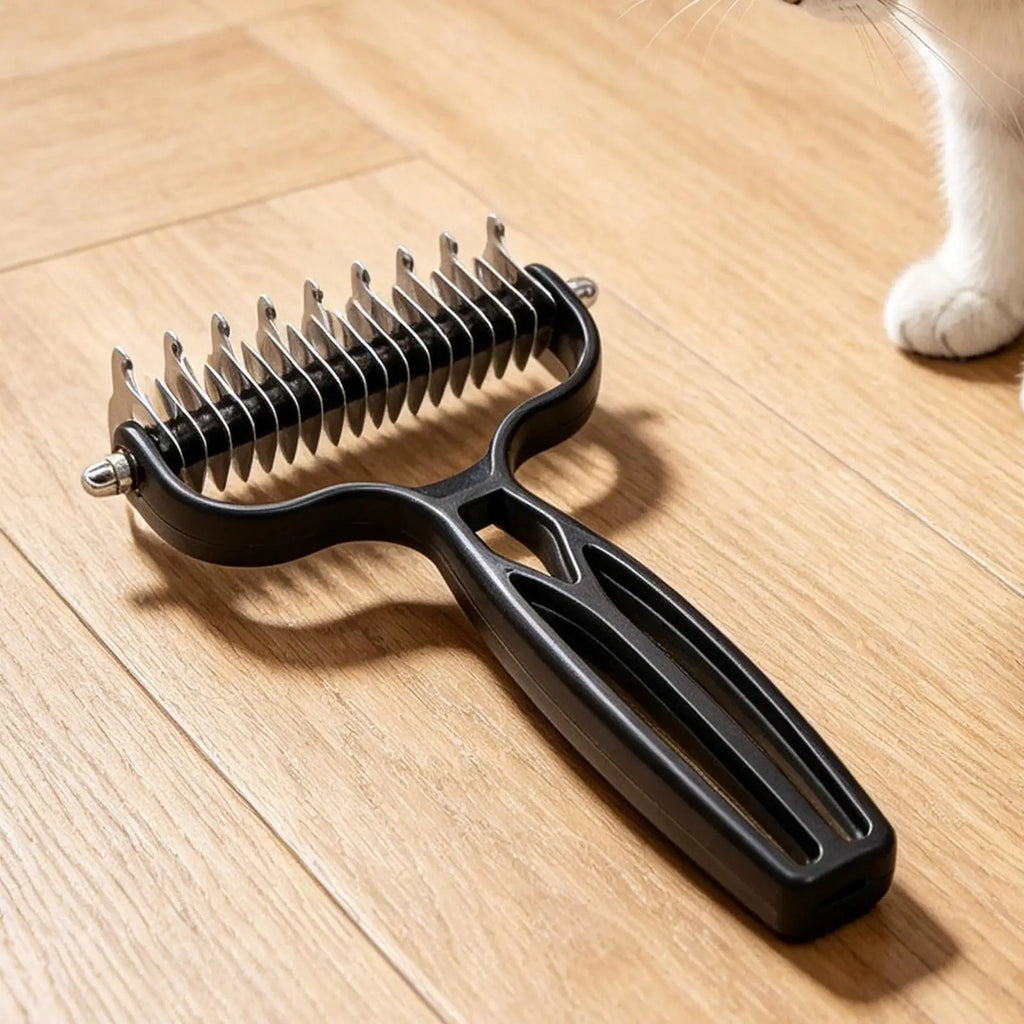 Pet Grooming Rake Dematting Comb Undercoat Deshedding Tool Double