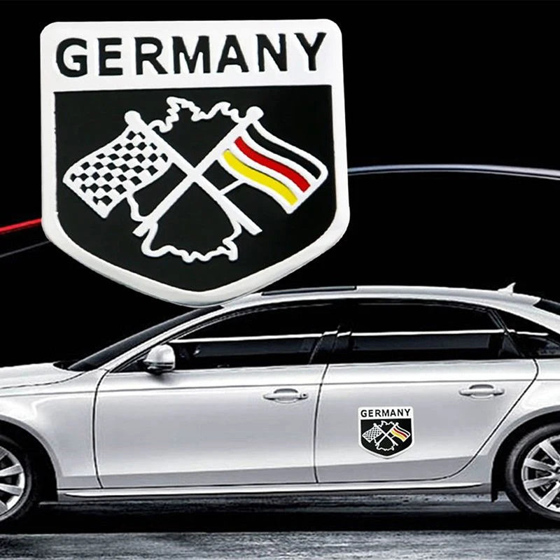 3D Aluminum German Flag Car Emblem Badge Sticker | Auto Decal