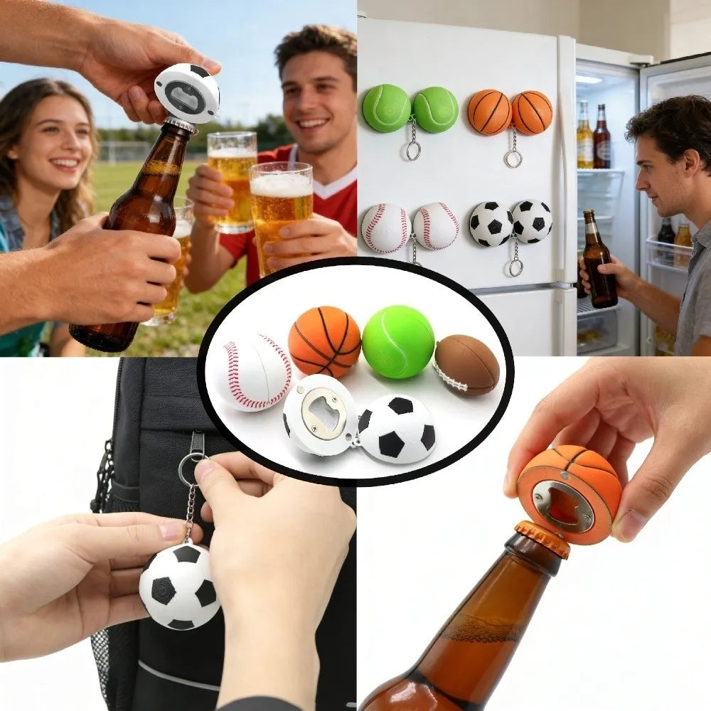 3 in1 Opener Sports Theme Balls Funny Fan Football Fridge Magnetic Zpaxo