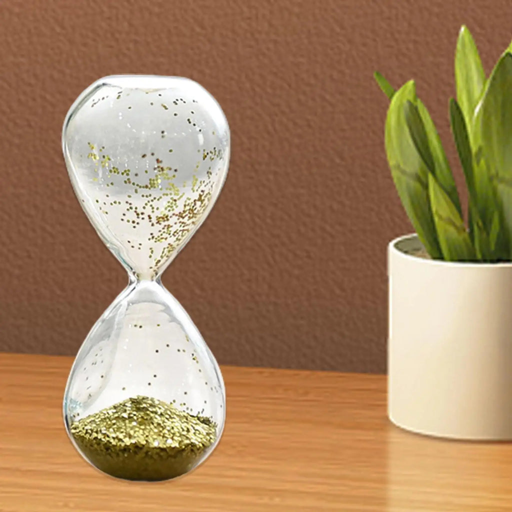 Glitter Sand Hourglass Timer – Desktop Ornament & Holiday Gift Decorative Hourglass Timer Zpaxo Yellow