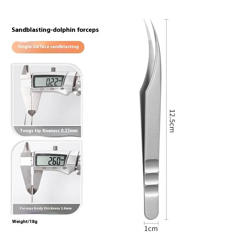Precision Eyelash Tweezers Professional Beauty Grafting Zpaxo 02 Dolphin